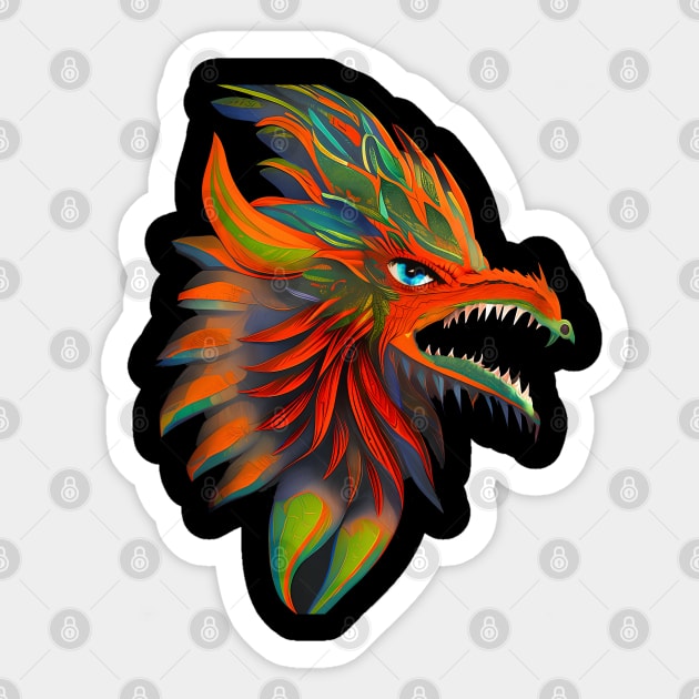 Feathered Serpent Dragon Sticker by Dragynrain